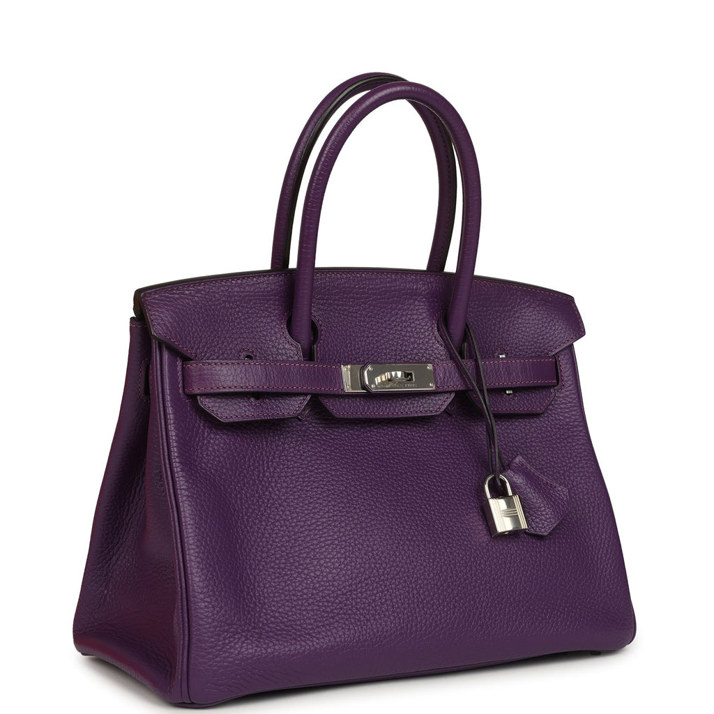 Hermes Birkin 30 UItraviolet Clemence Palladium Hardware