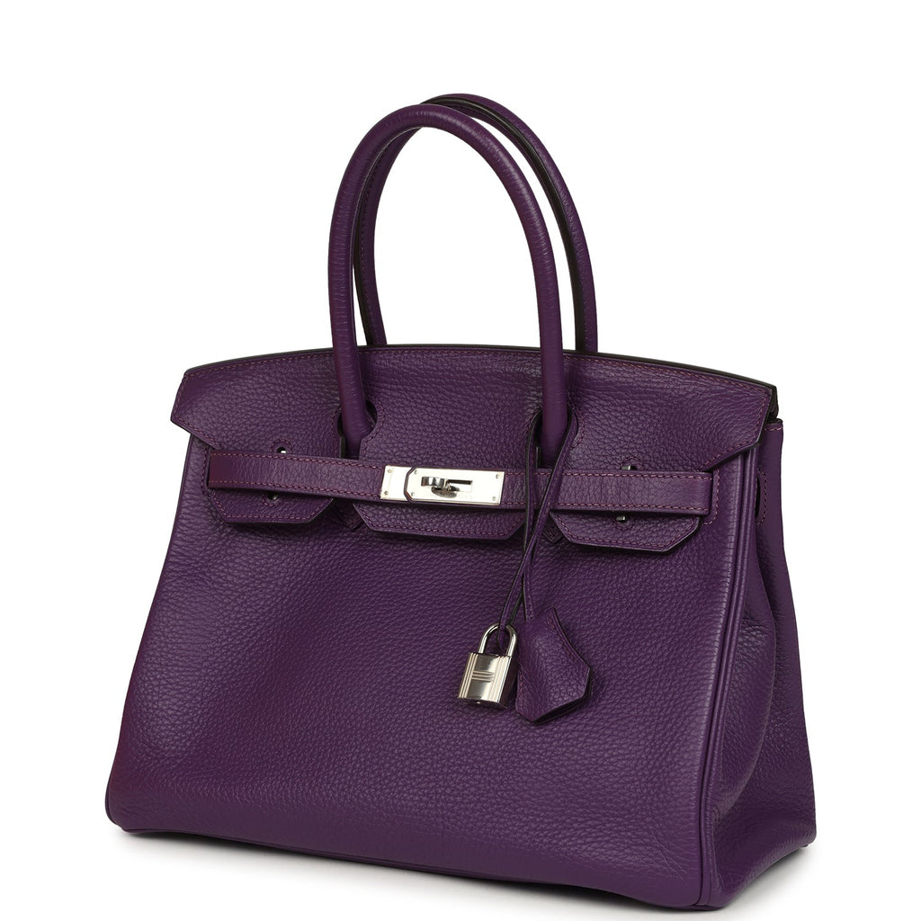 Hermes Birkin 30 UItraviolet Clemence Palladium Hardware