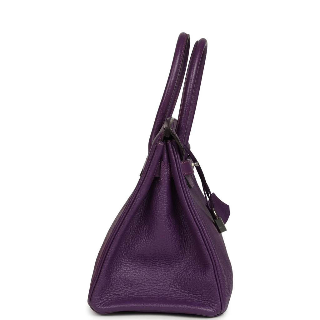 Hermes Birkin 30 UItraviolet Clemence Palladium Hardware
