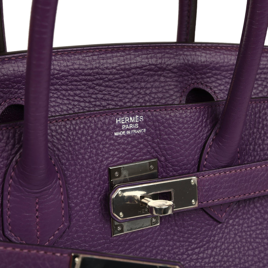 Hermes Birkin 30 UItraviolet Clemence Palladium Hardware