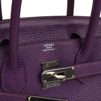 Hermes Birkin 30 UItraviolet Clemence Palladium Hardware