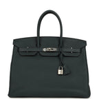 Hermes Birkin 35 Vert Rousseau Togo Palladium Hardware
