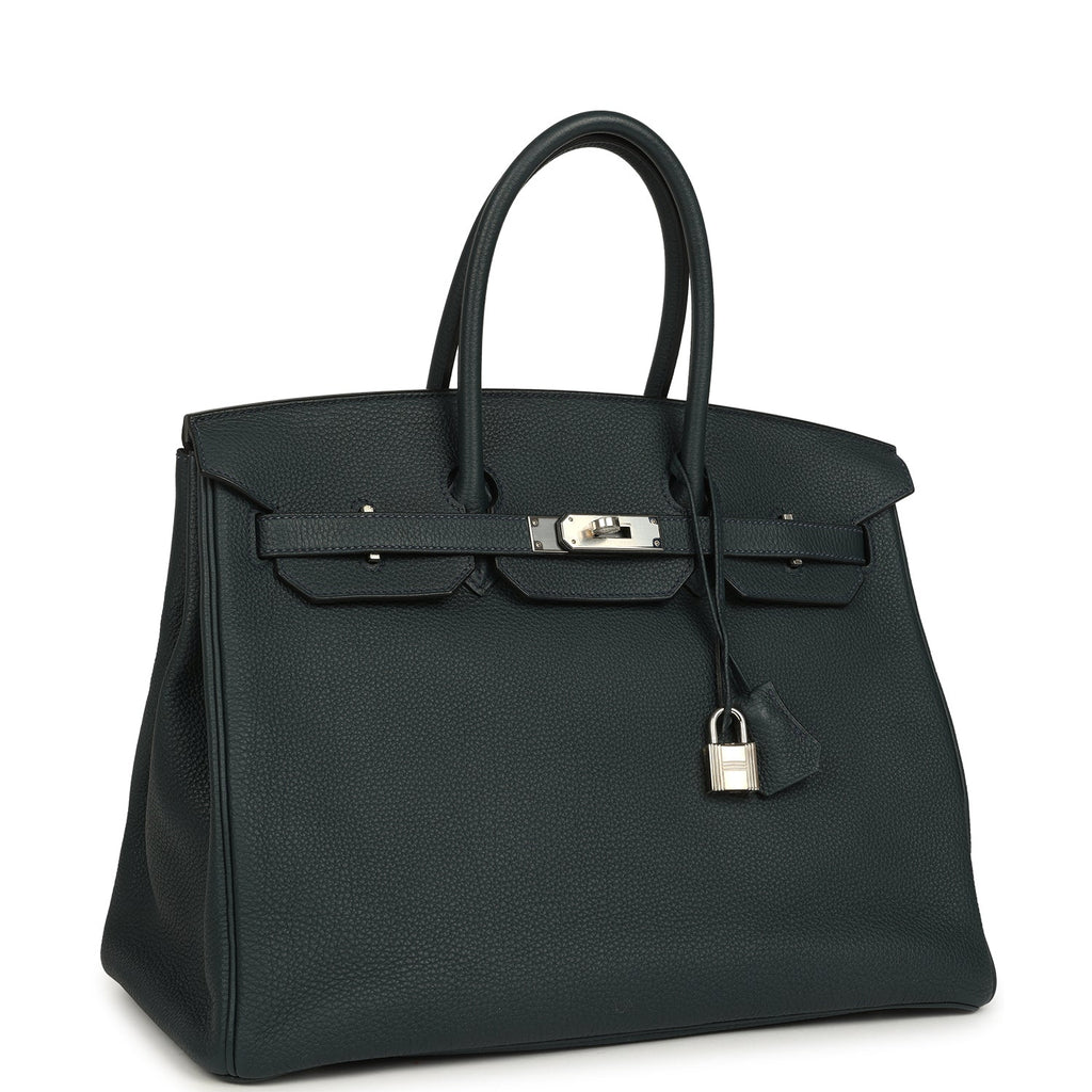 Hermes Birkin 35 Vert Rousseau Togo Palladium Hardware