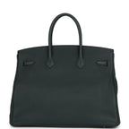 Hermes Birkin 35 Vert Rousseau Togo Palladium Hardware