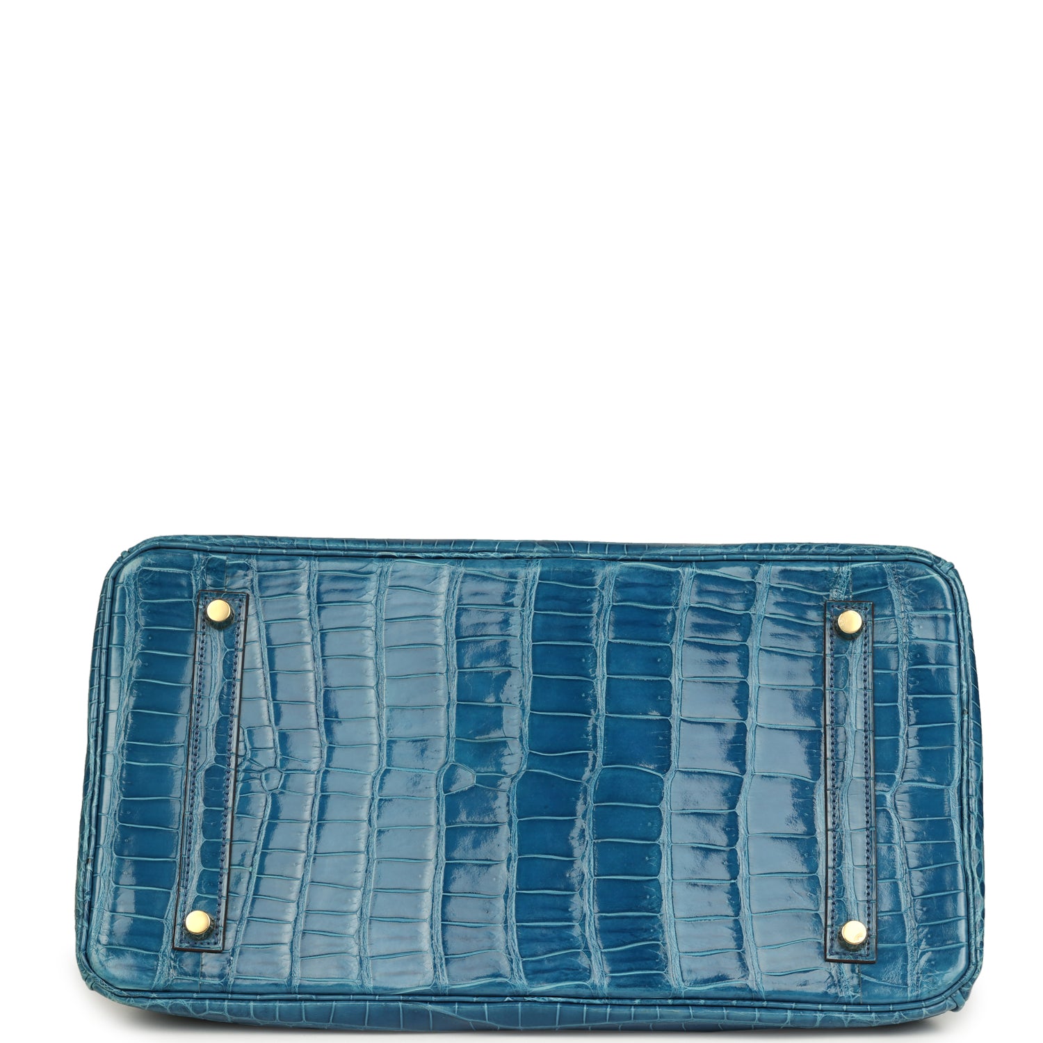 Hermes Birkin 35 Mykonos Shiny Porosus Crocodile Gold Hardware