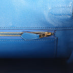Hermes Birkin 35 Mykonos Shiny Porosus Crocodile Gold Hardware
