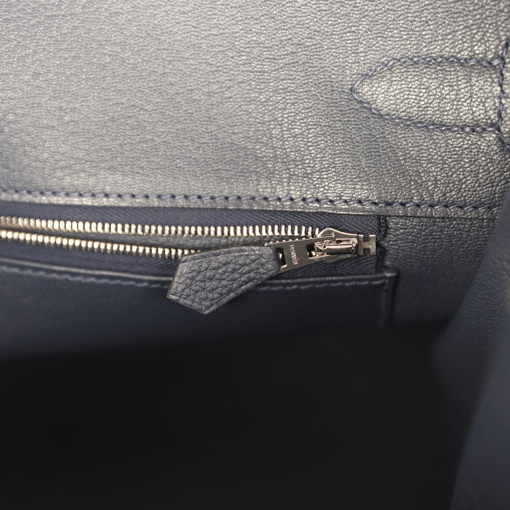 Hermes Birkin 35 Bleu Nuit Togo Palladium Hardware