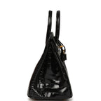 Hermes Birkin 25 Black Shiny Porosus Crocodile Gold Hardware