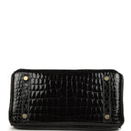 Hermes Birkin 25 Black Shiny Porosus Crocodile Gold Hardware