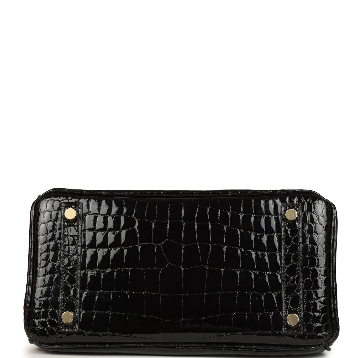 Hermes Birkin 25 Black Shiny Porosus Crocodile Gold Hardware