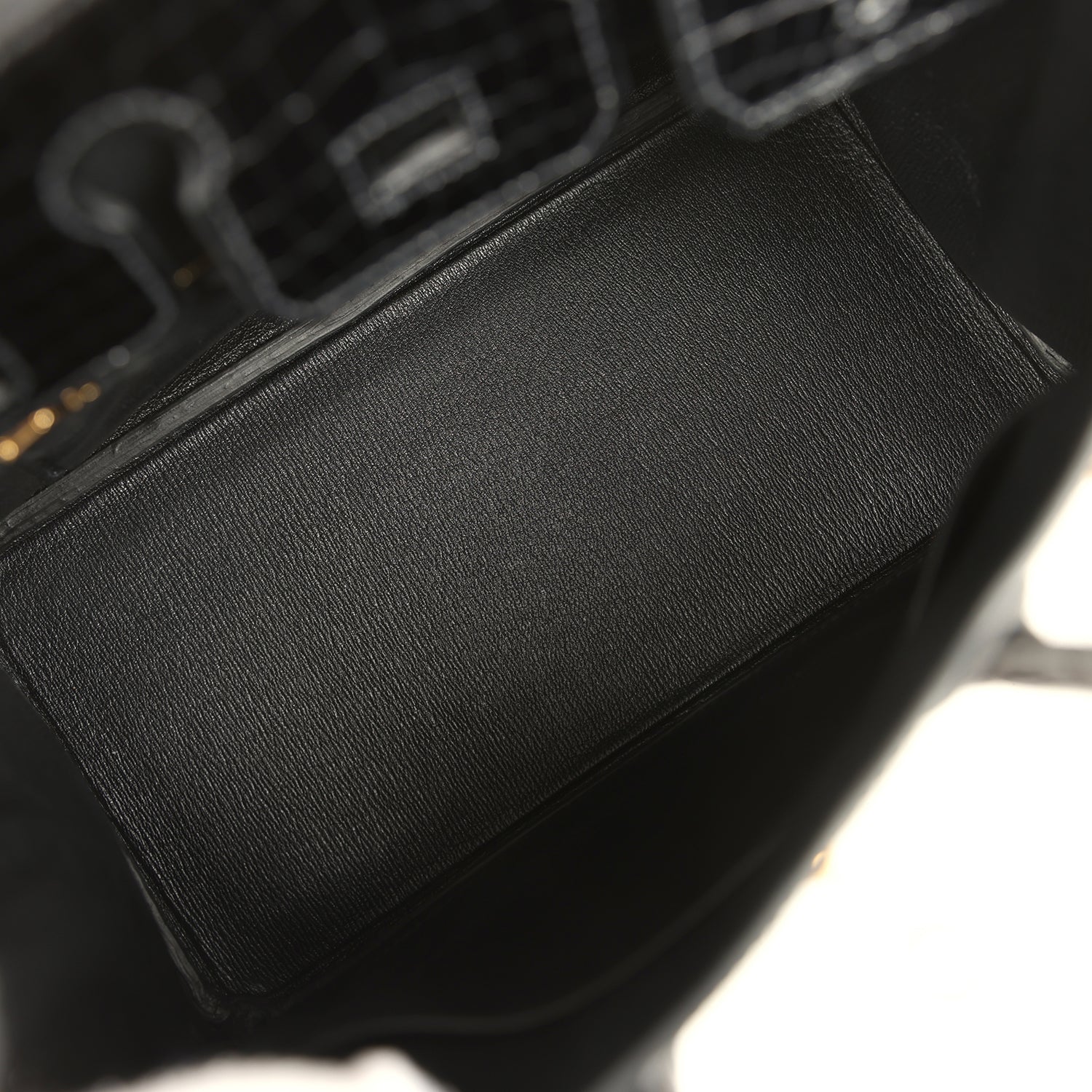 Hermes Birkin 25 Black Shiny Porosus Crocodile Gold Hardware