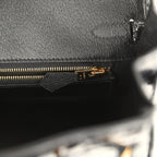 Hermes Birkin 25 Black Shiny Porosus Crocodile Gold Hardware
