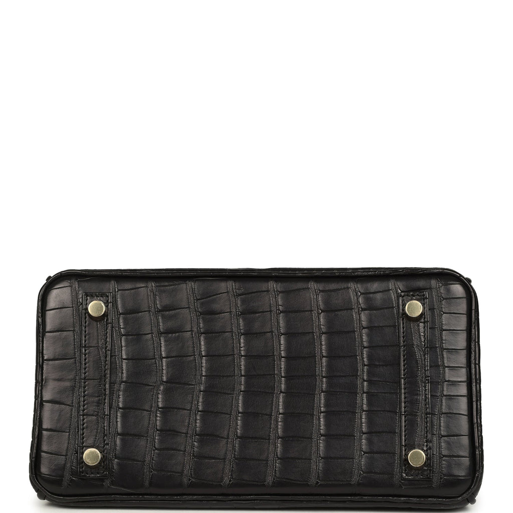 Hermes Birkin 25 Black Matte Alligator Gold Hardware