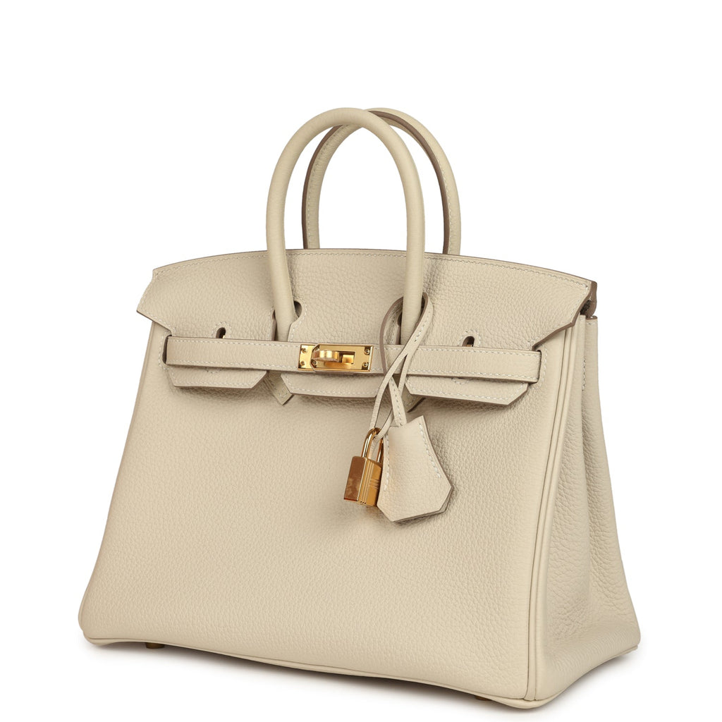 Hermes Birkin 25 Craie Togo Gold Hardware