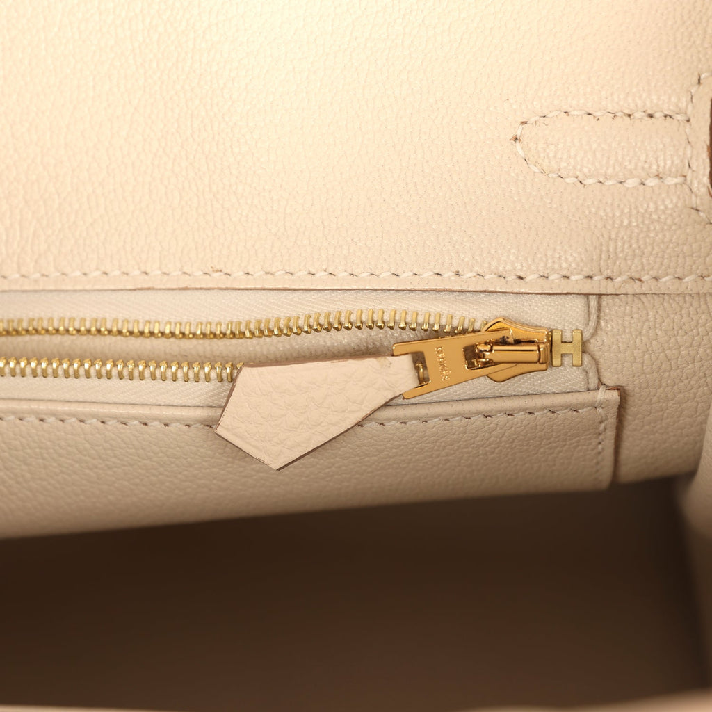 Hermes Birkin 25 Craie Togo Gold Hardware