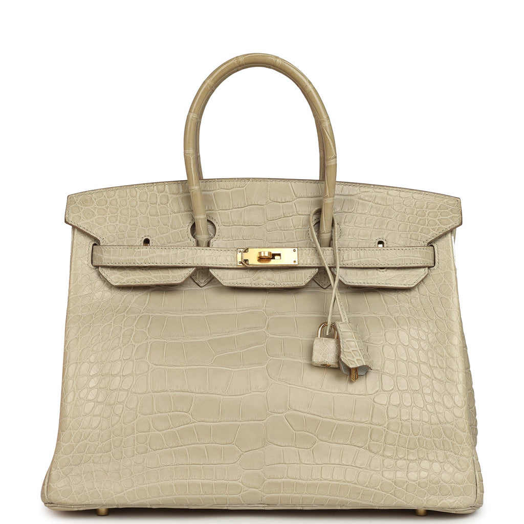 Hermes Birkin 35 Beton Matte Alligator Gold Hardware