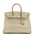 Hermes Birkin 35 Beton Matte Alligator Gold Hardware