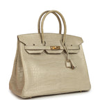 Hermes Birkin 35 Beton Matte Alligator Gold Hardware