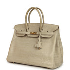 Hermes Birkin 35 Beton Matte Alligator Gold Hardware