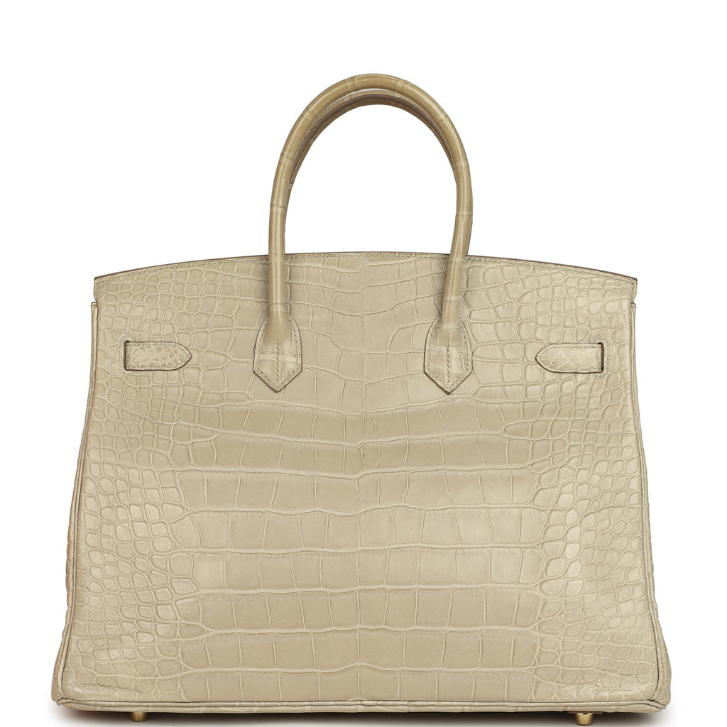 Hermes Birkin 35 Beton Matte Alligator Gold Hardware