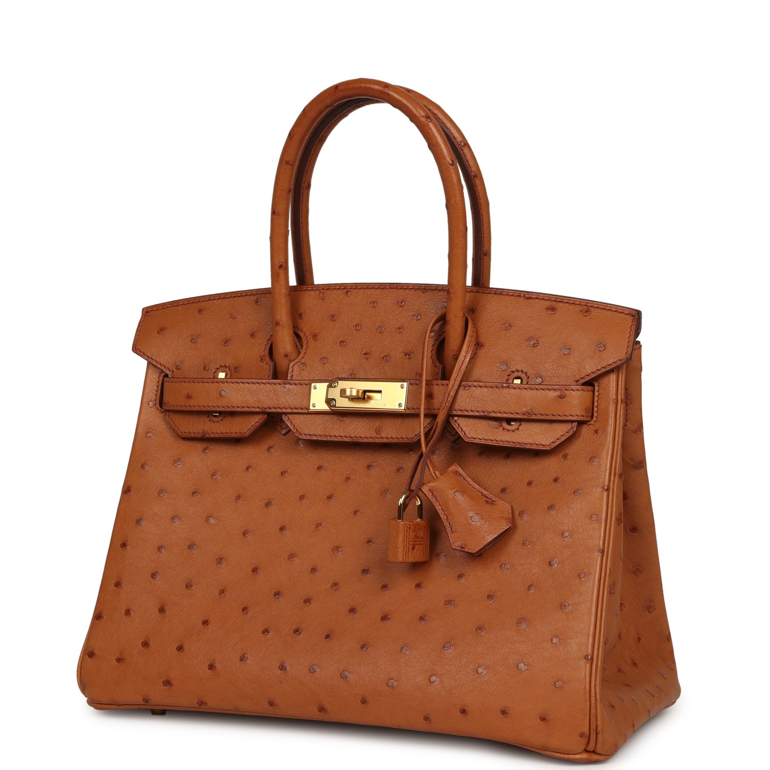 Hermes Birkin 30 Cognac Ostrich Gold Hardware