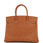 Hermes Birkin 30 Cognac Ostrich Gold Hardware