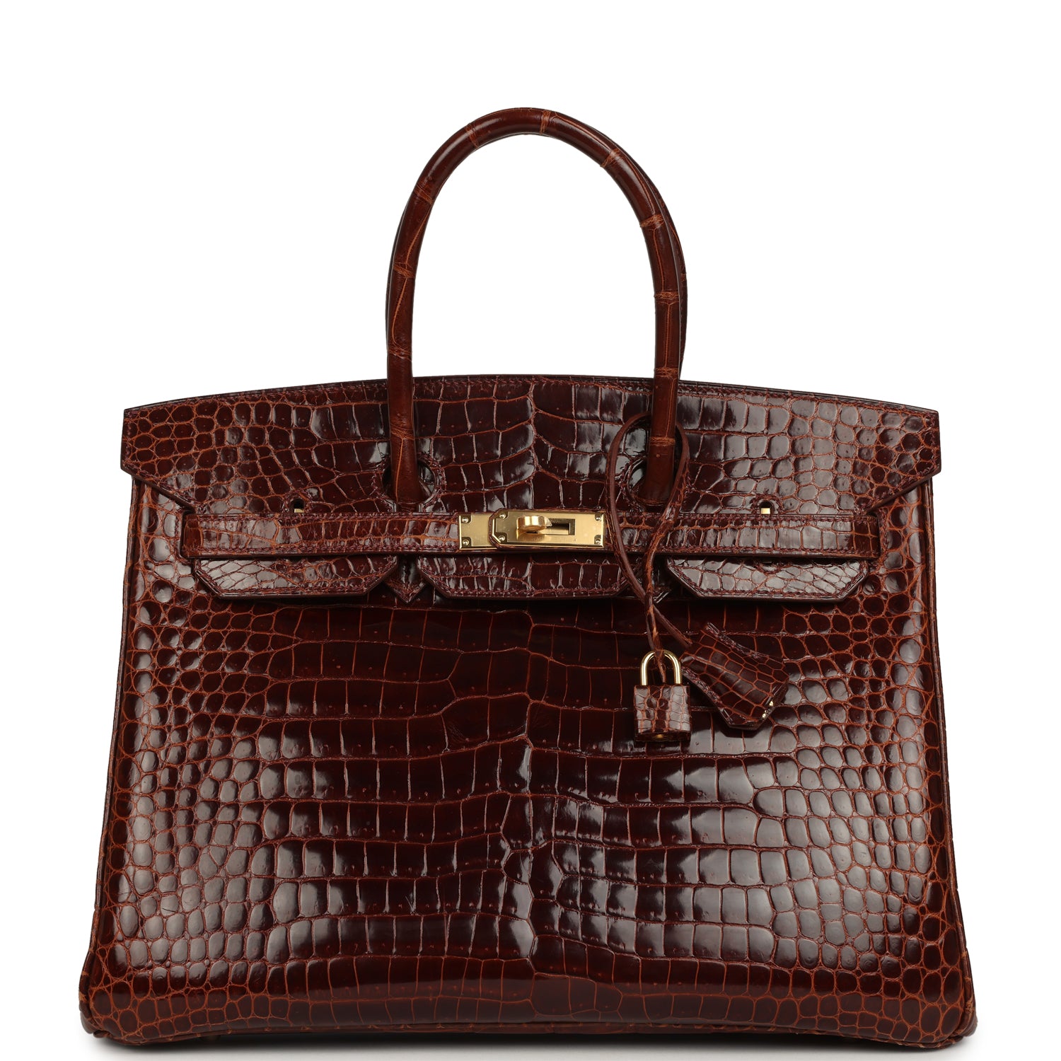 Hermes Birkin 35 Miel Shiny Porosus Crocodile Gold Hardware