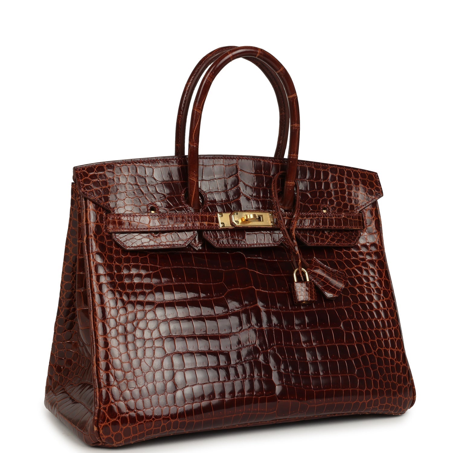 Hermes Birkin 35 Miel Shiny Porosus Crocodile Gold Hardware