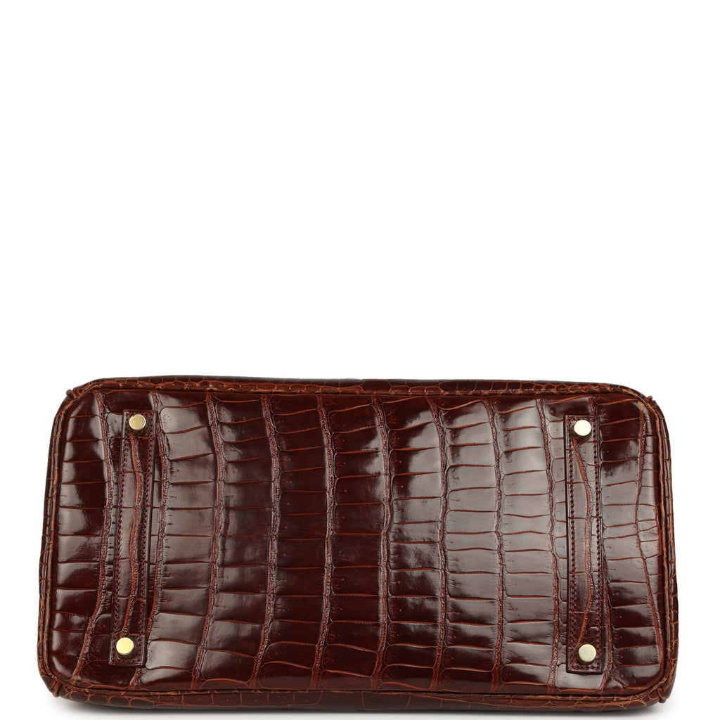 Hermes Birkin 35 Miel Shiny Porosus Crocodile Gold Hardware