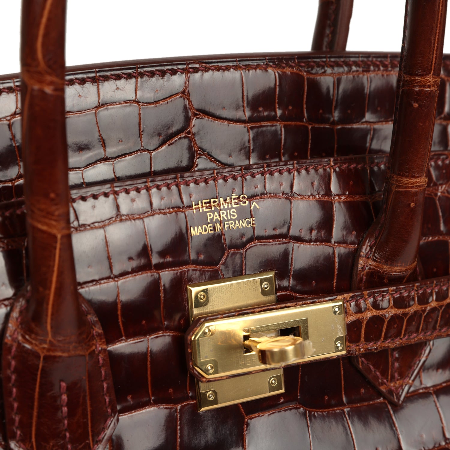 Hermes Birkin 35 Miel Shiny Porosus Crocodile Gold Hardware