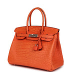 Hermes Birkin 30 Orange Poppy Matte Alligator Palladium Hardware