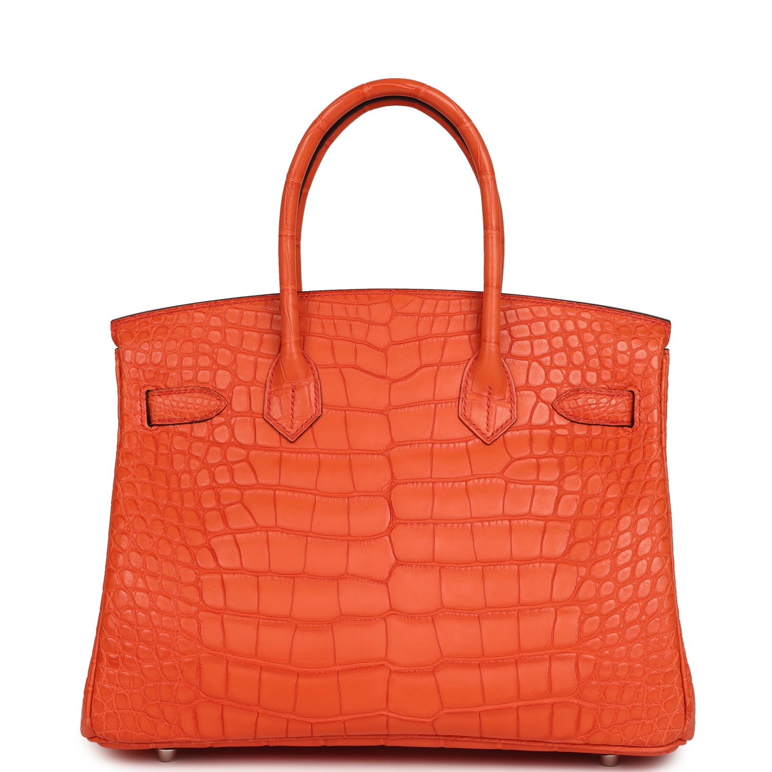Hermes Birkin 30 Orange Poppy Matte Alligator Palladium Hardware
