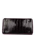 Hermes Special Order (HSS) Birkin 35 Rose Pourpre and Black Shiny Porosus Crocodile Palladium Hardware