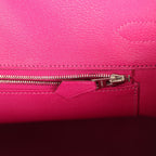 Hermes Special Order (HSS) Birkin 35 Rose Pourpre and Black Shiny Porosus Crocodile Palladium Hardware