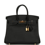 Hermes Birkin 25 Black Swift Gold Hardware