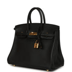 Hermes Birkin 25 Black Swift Gold Hardware