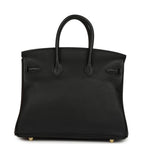 Hermes Birkin 25 Black Swift Gold Hardware
