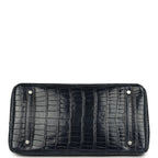 Hermes Birkin 35 Bleu Abysse Shiny Porosus Crocodile Palladium Hardware