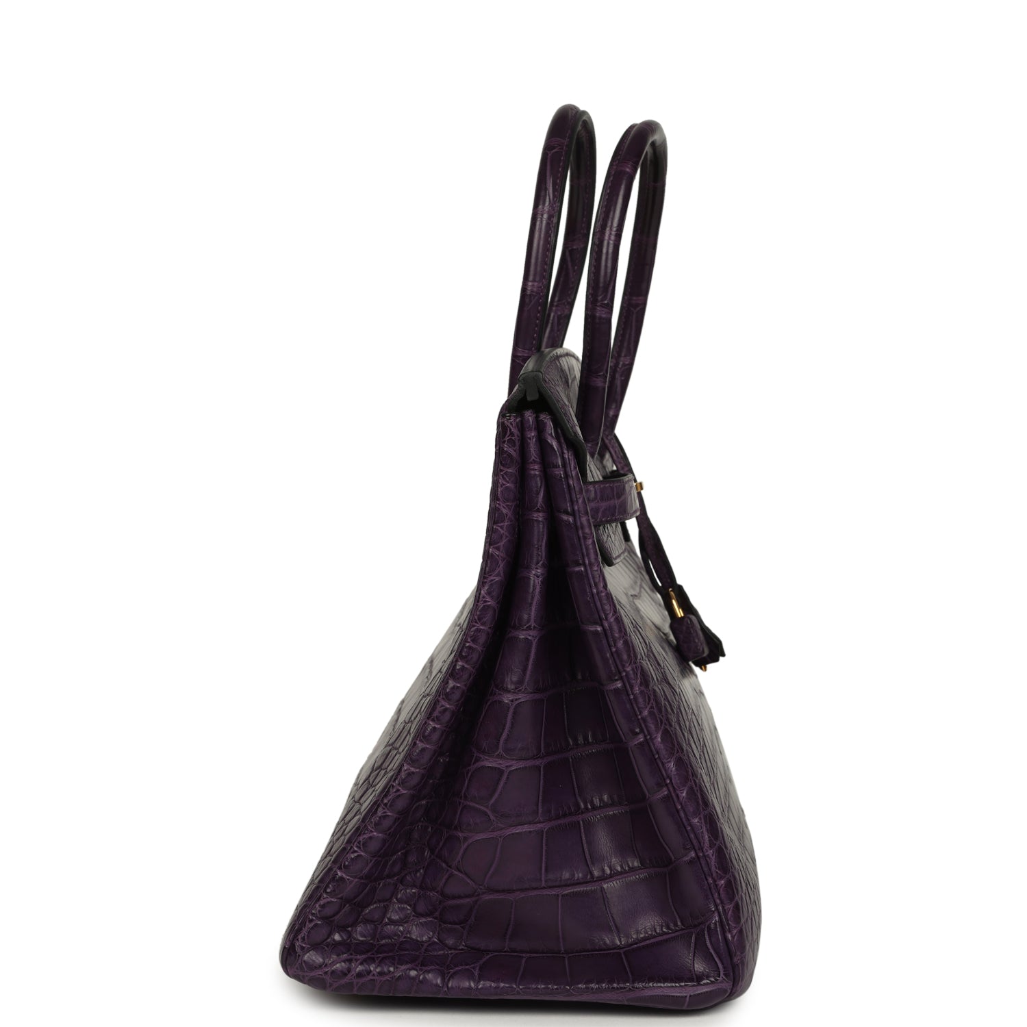 Hermes Birkin 35 Amethyst Matte Alligator Gold Hardware