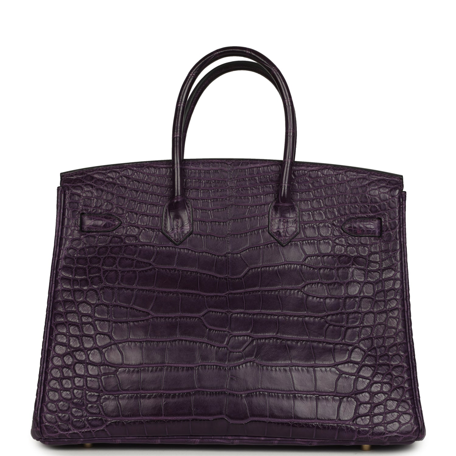 Hermes Birkin 35 Amethyst Matte Alligator Gold Hardware