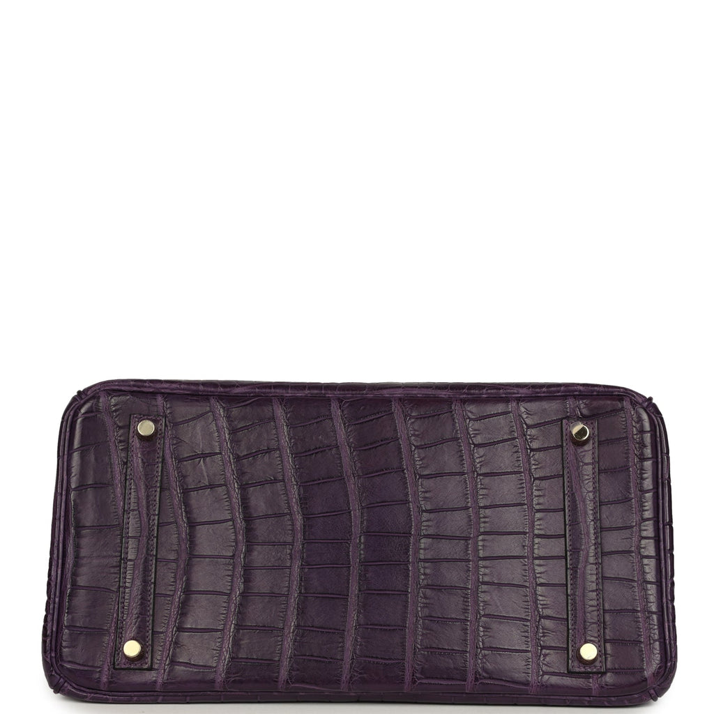 Hermes Birkin 35 Amethyst Matte Alligator Gold Hardware