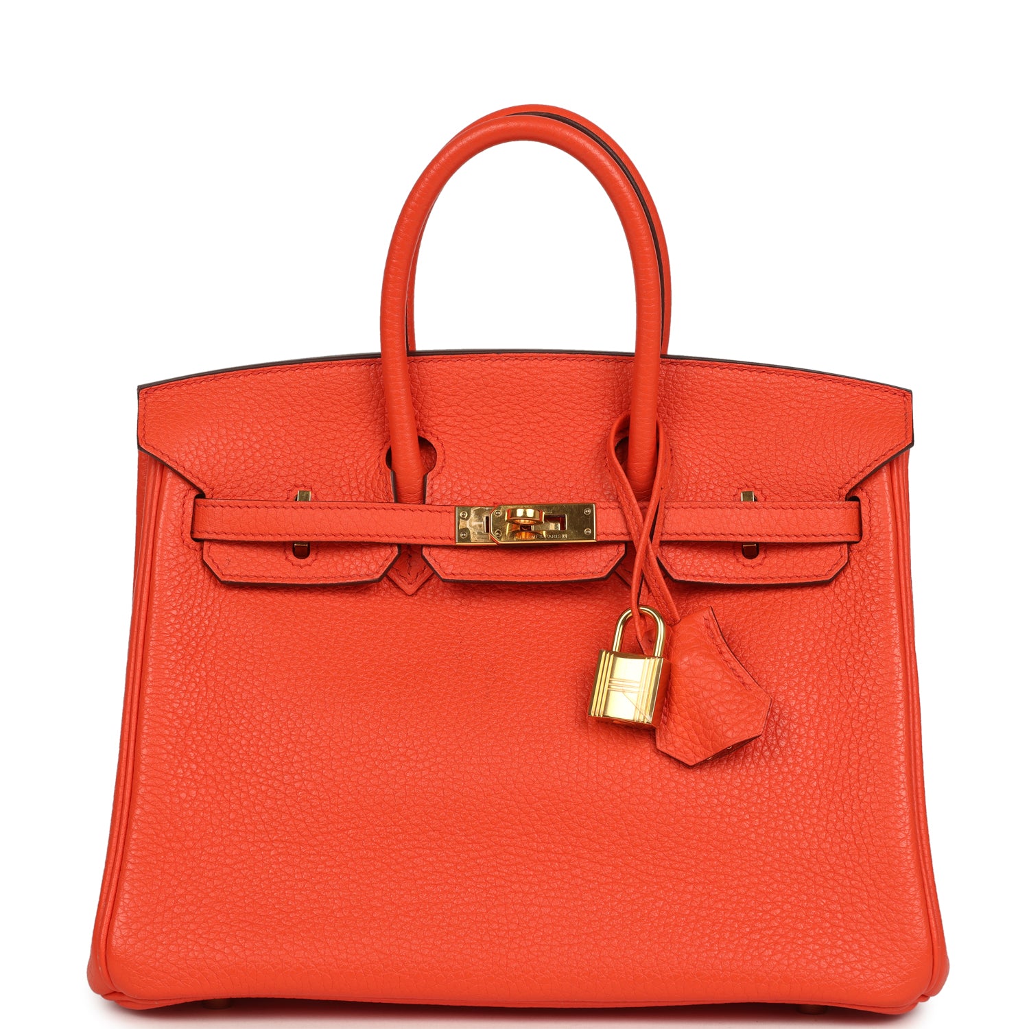 Hermes Birkin 25 Orange Poppy Togo Gold Hardware