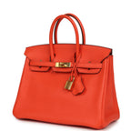 Hermes Birkin 25 Orange Poppy Togo Gold Hardware