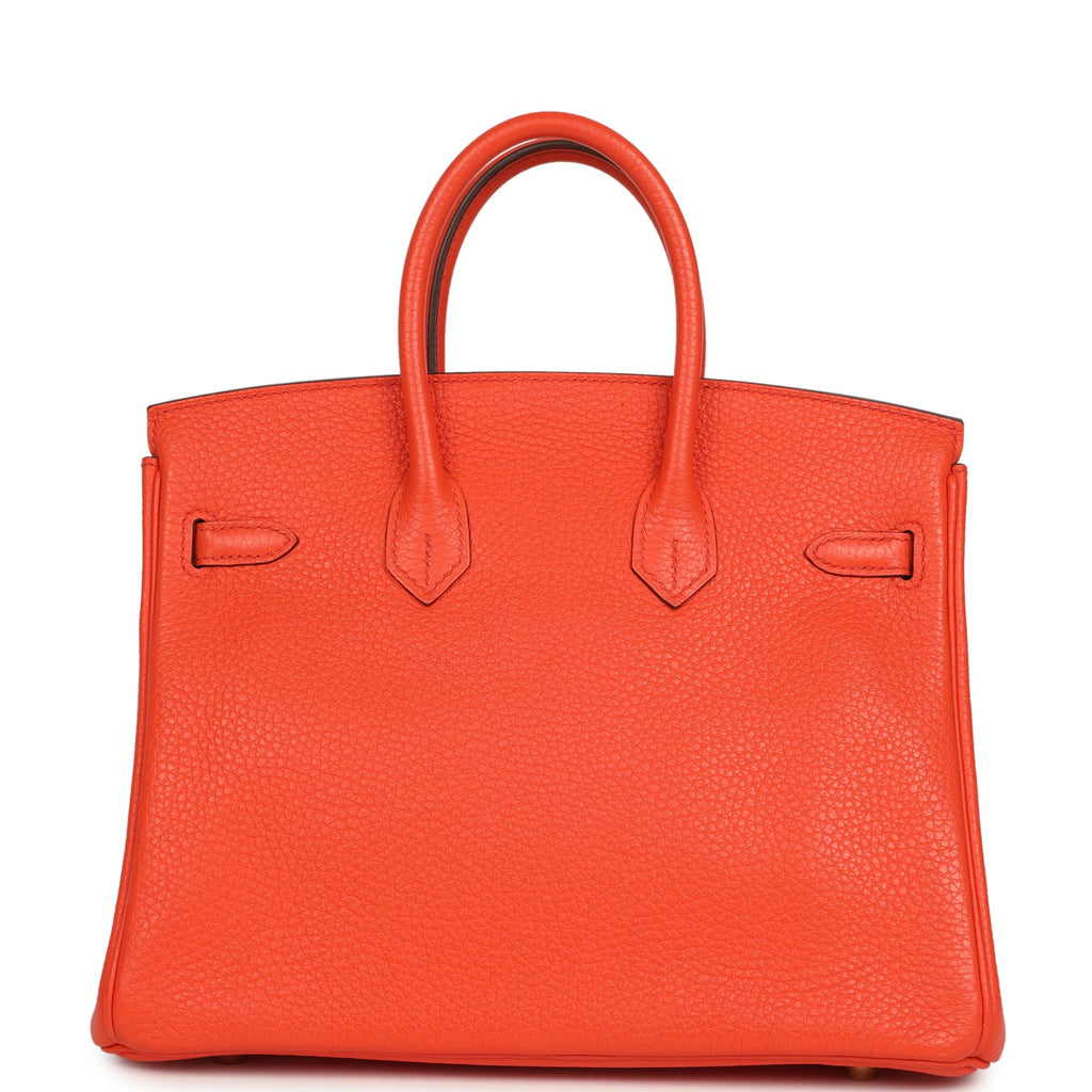 Hermes Birkin 25 Orange Poppy Togo Gold Hardware