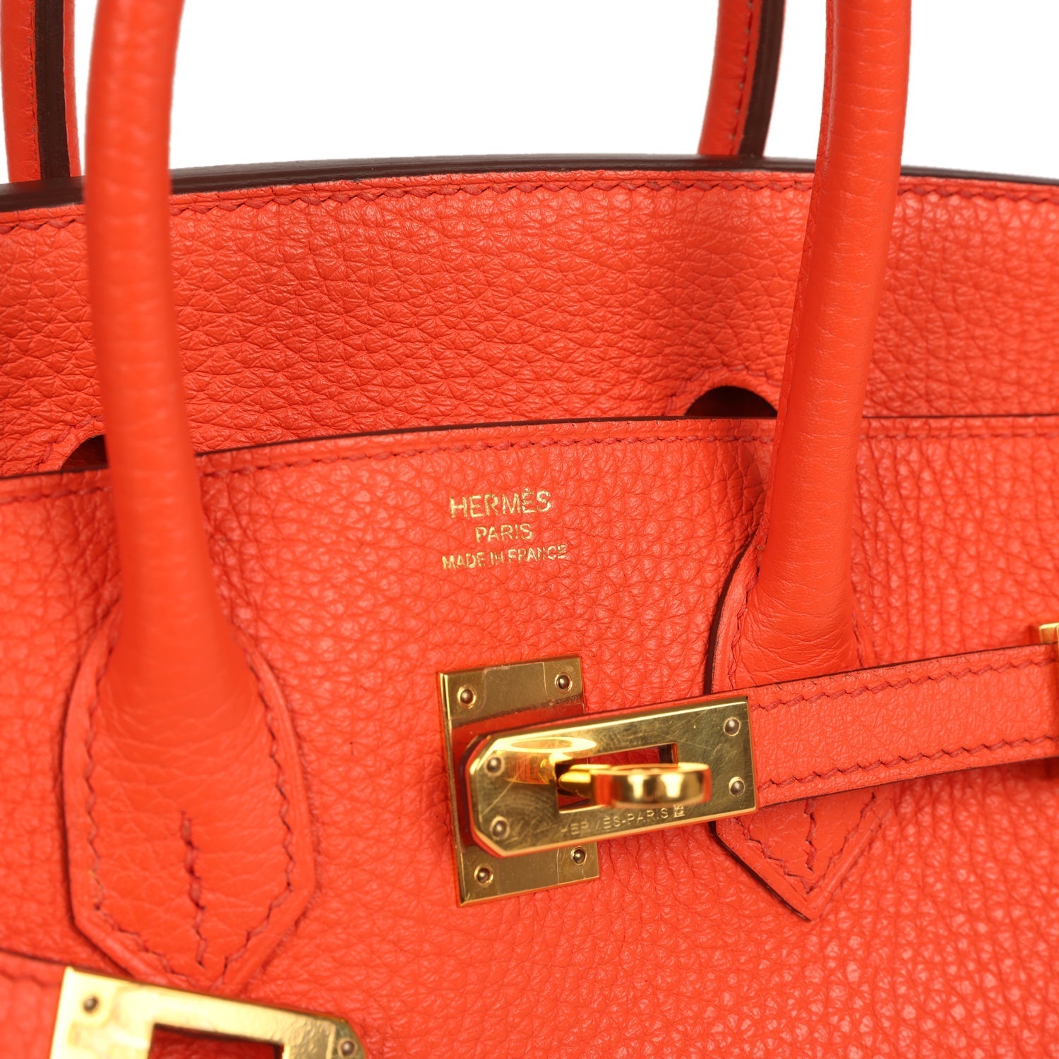 Hermes Birkin 25 Orange Poppy Togo Gold Hardware
