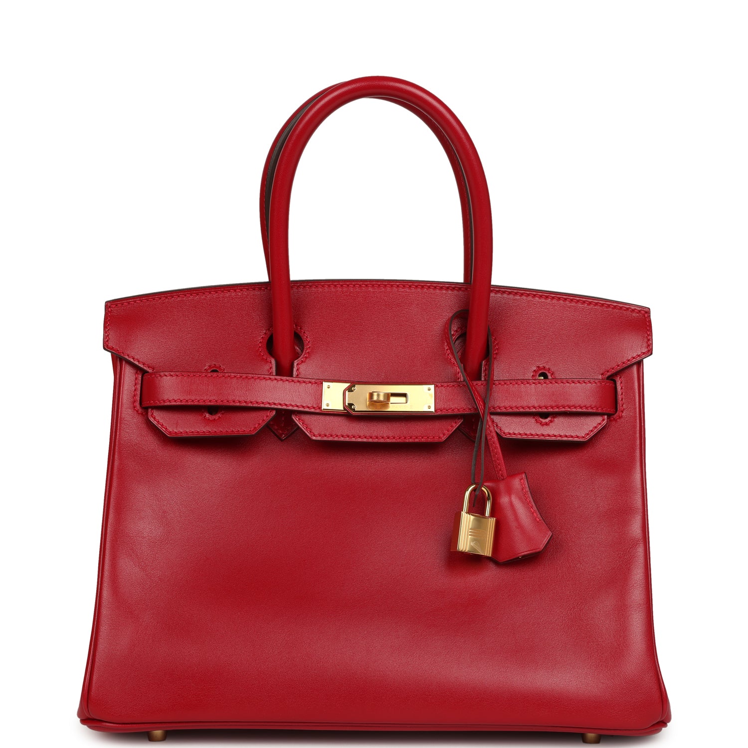 Hermes Birkin 30 Rouge Vif Tadelakt Gold Hardware