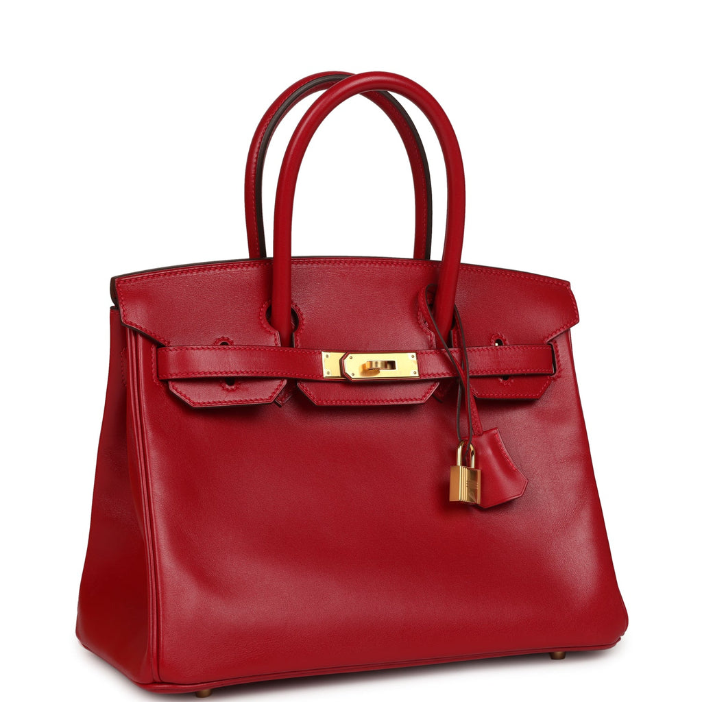 Hermes Birkin 30 Rouge Vif Tadelakt Gold Hardware