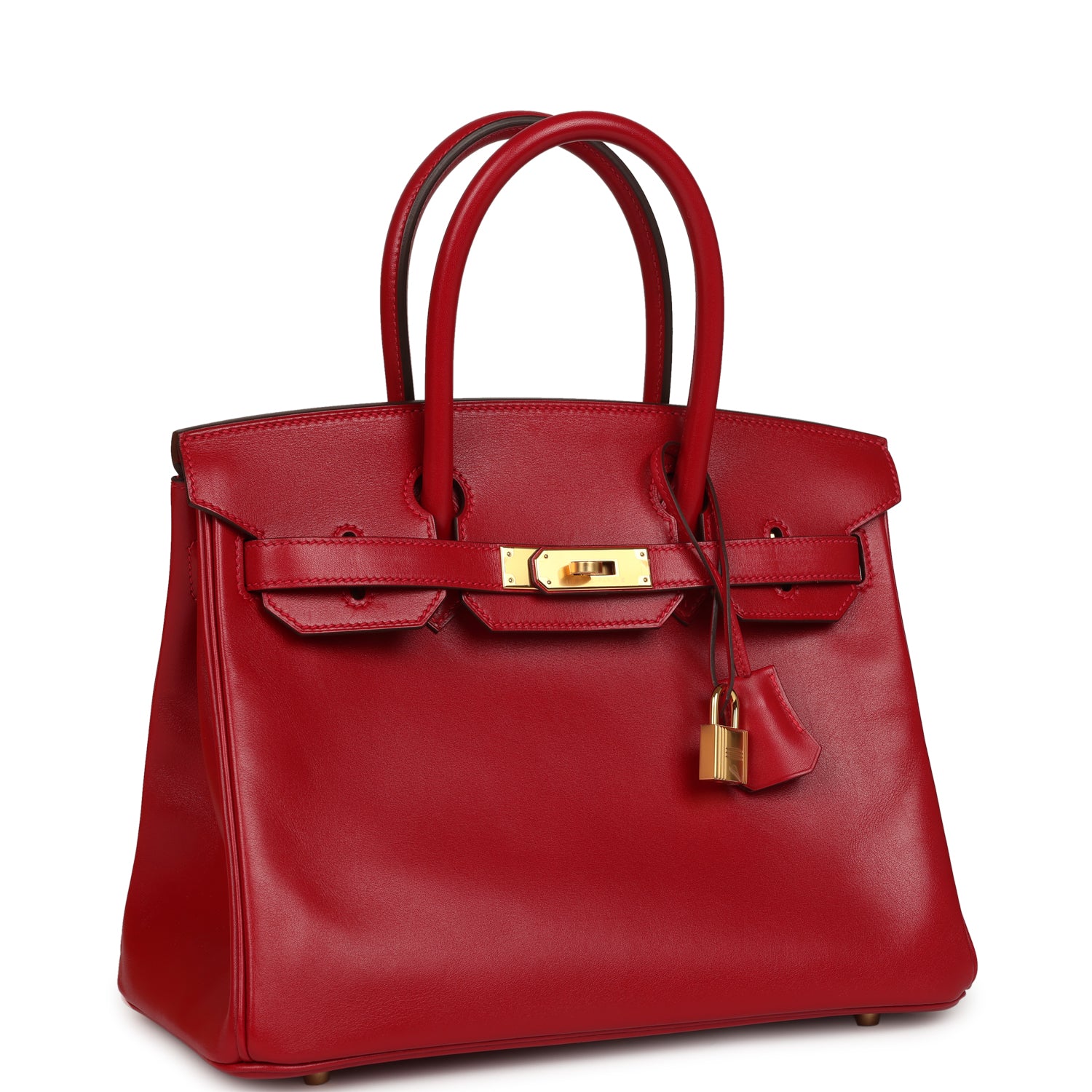 Hermes Birkin 30 Rouge Vif Tadelakt Gold Hardware