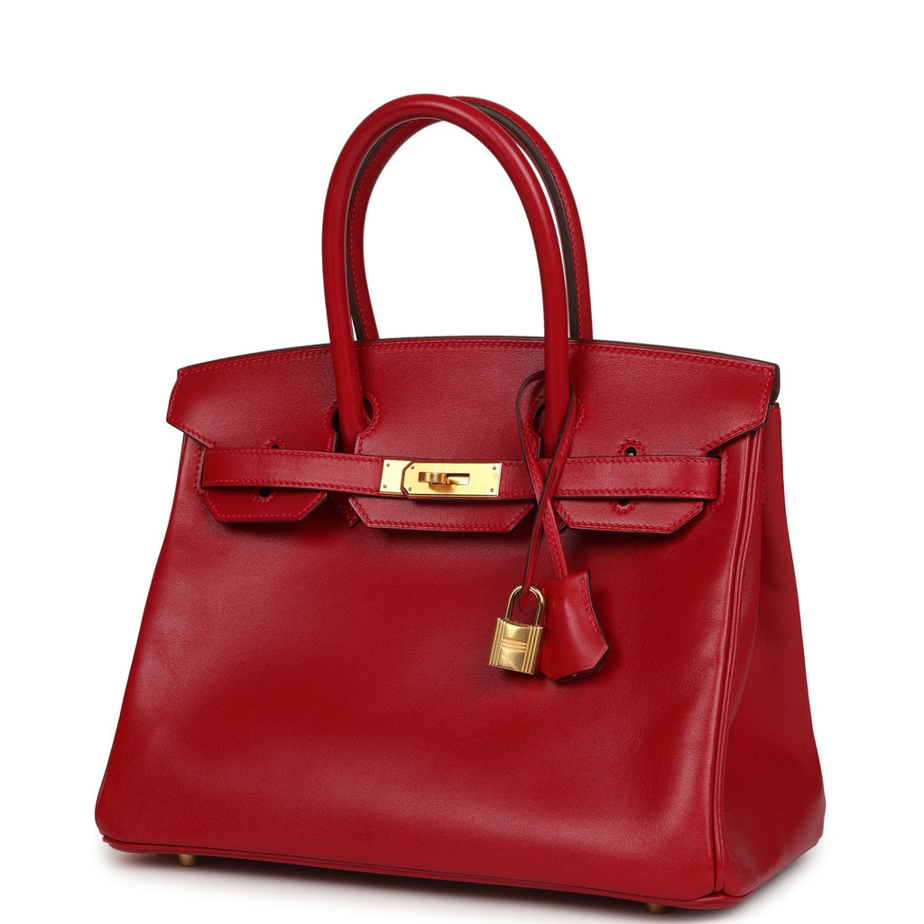 Hermes Birkin 30 Rouge Vif Tadelakt Gold Hardware