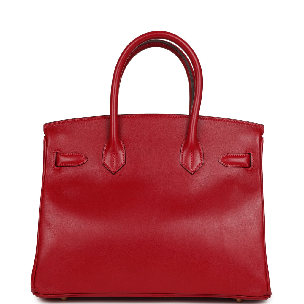 Hermes Birkin 30 Rouge Vif Tadelakt Gold Hardware